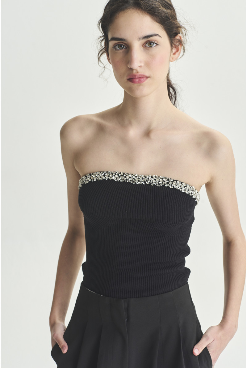 TOP STRAPLESS C/STRASS KYLIE