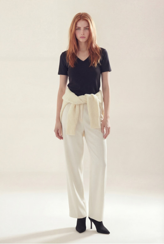 REMERA CUELLO V MANGA CORTA NAOMI