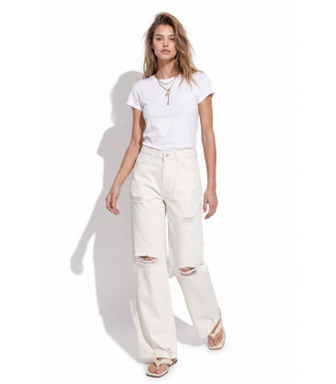 JEAN WIDE LEG CON ROTURAS MARVIN