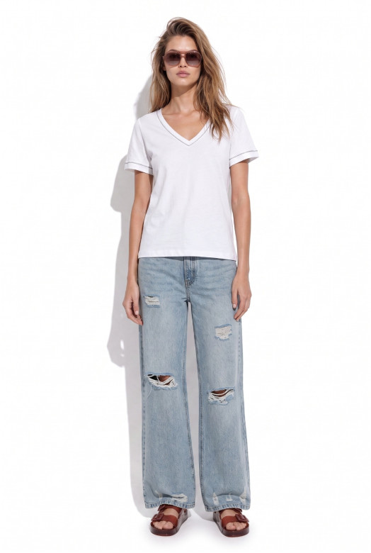 JEAN WIDE LEG CON ROTURAS JONES