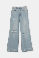 JEAN WIDE LEG CON ROTURAS JONES